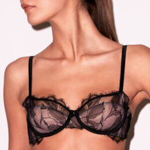 Fleur du Mal - Lace demi-cup Bra Black - Brand NEW
